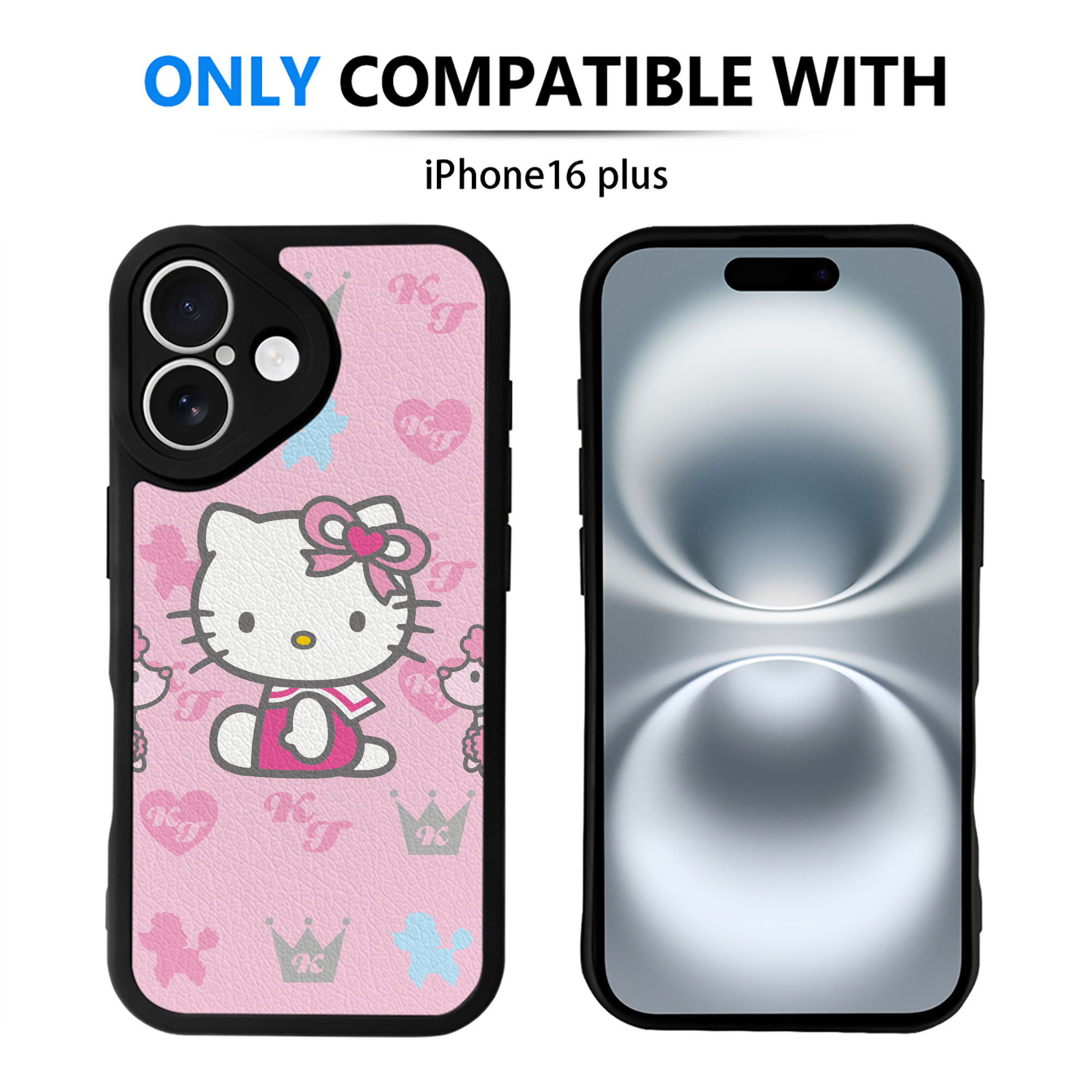 （画像用） Hello Kitty ハローキティ 【iPhone 16シリーズ対応】シリコンスマホケース（レザー調） 材質：シリコン